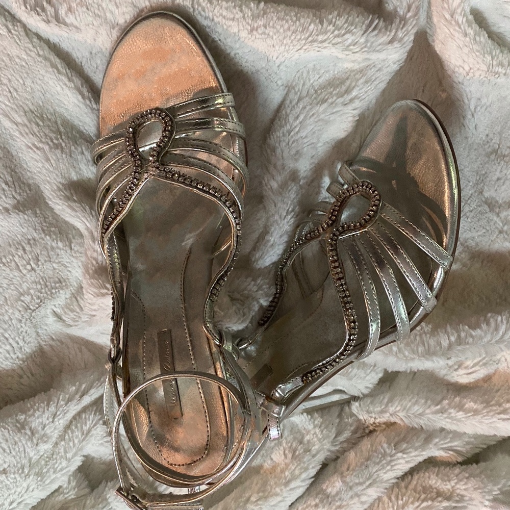 Silver Diamanté Strappy Sandals